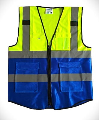 HIGH VISIBILITY SAFETY JACKET MULTI COLOR  (Green/Blue)120GSM
