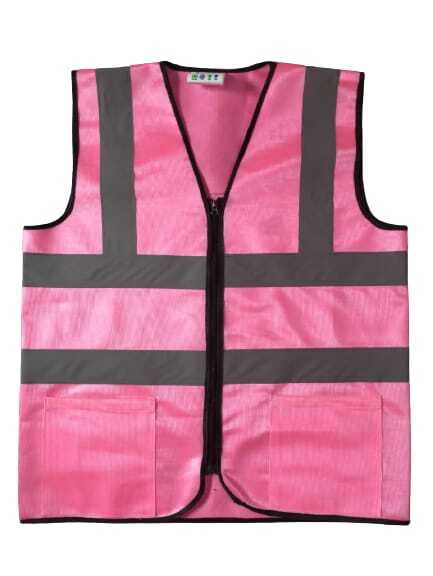 A-SAFETY Pink Safety Vest with Pockets