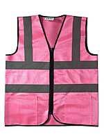 A-SAFETY Pink Safety Vest with Pockets Hi Viz Zipper Front Working Safety Vest with Reflective Strips. A-SAFETY Pink Safety Vest with Pockets Hi Viz Zipper Front Working Safety Vest with Reflective Strips.