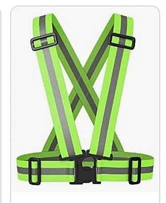 ISAFE HIGH VISIBILITY PROTECTIVE VEST GEAR SAFETY CROSS BELT JACKET  GREEN