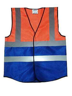 Working Traffic Safety Vest, Reflective Vest, Traffic Night Travel Group Activity Safety for Road Construction (Orange+Blue)