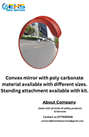 Red Round Road Safety Convex Mirror. Red Round Road Safety Convex Mirror.