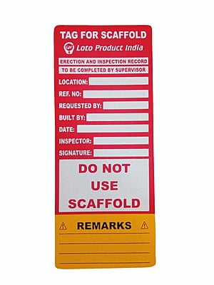 PLASTIC Scaffolding Tag Do Not Use - Red & Yellow