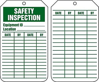White Paper Safety Inspection Tag