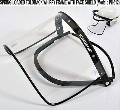 Poly carbonate Safety Helmet Spring Face Shield.