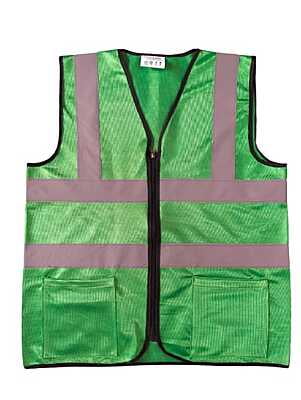GREEN SAFETY WITH HIGH VISIBILITY REFLECTIVE TAPE