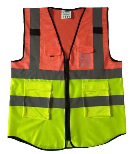 ISAFE NEON GREEN ORANGE 2- TONE SAFETY VEST ISAFE NEON GREEN ORANGE 2- TONE SAFETY VEST